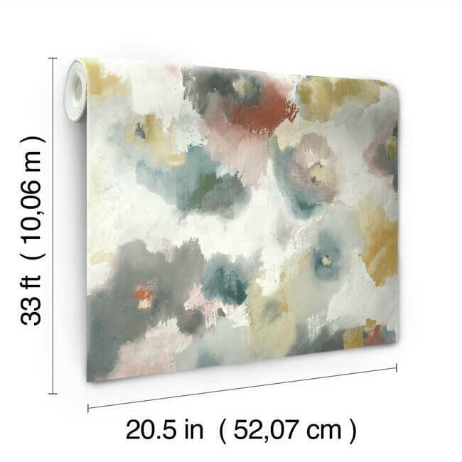 impressionist-floral-copper-blue-wallpaper-york-wallcoverings-uc3822 - York Wallpaper Wallpaper