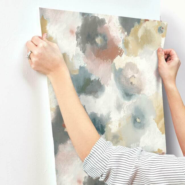 impressionist-floral-copper-blue-wallpaper-york-wallcoverings-uc3822 - York Wallpaper Wallpaper