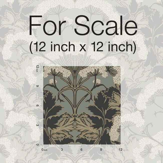 Yarrow Nouveau Charcoal & Gold Wallpaper - York Wallcoverings - NV5557 - York Wallcoverings Wallpaper