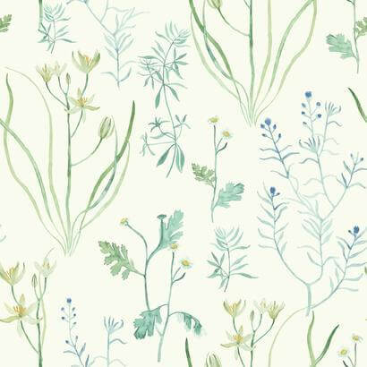 alpine-botanical-white-wallpaper-york-wallcoverings-nr1566 - York Wallcoverings Wallpaper