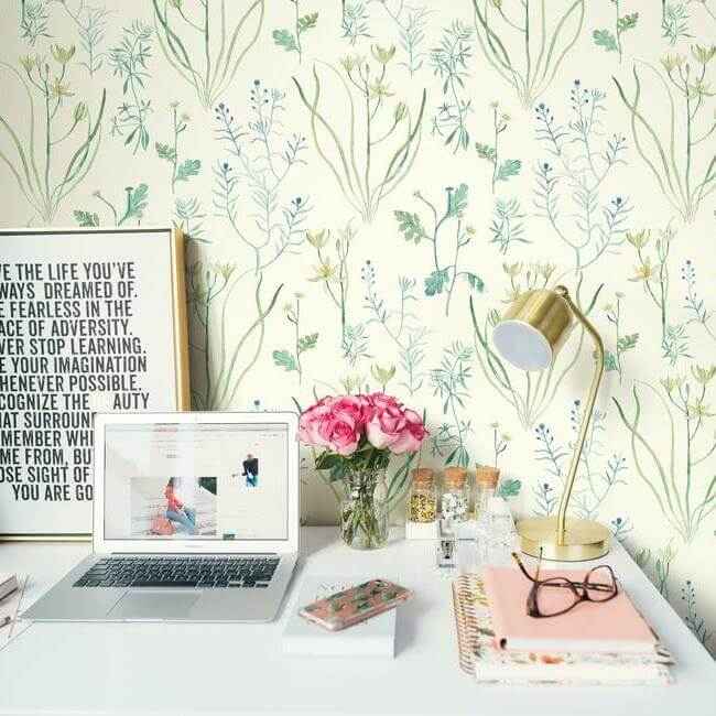 Alpine Botanical White Wallpaper - York Wallcoverings - NR1566 - York Wallcoverings Wallpaper