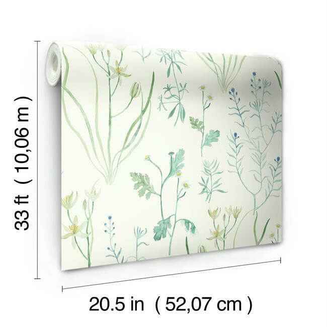 Alpine Botanical White Wallpaper - York Wallcoverings - NR1566 - York Wallcoverings Wallpaper