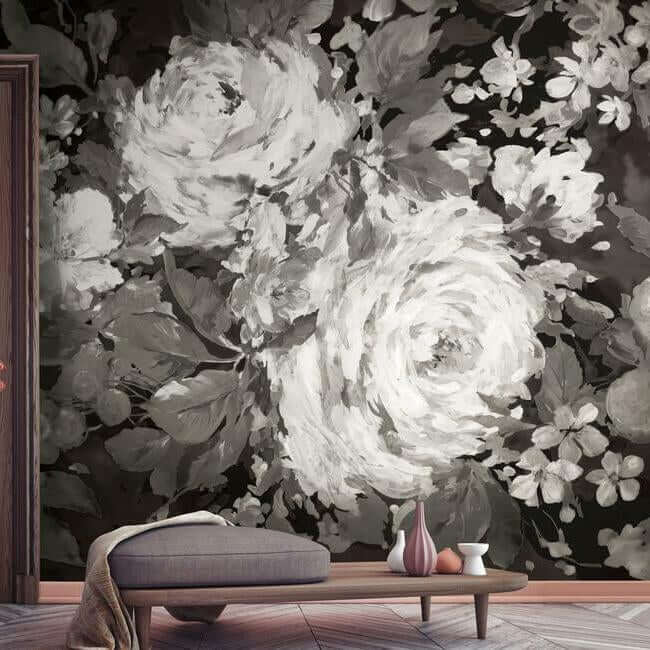 impressionist-floral-wall-mural-greyneutral-york-wallcoverings-mu0248m - York Wallcoverings Wallpaper