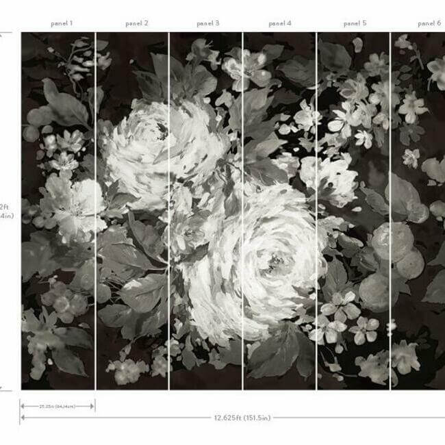 impressionist-floral-wall-mural-greyneutral-york-wallcoverings-mu0248m - York Wallcoverings Wallpaper