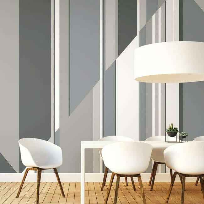 Pinwheel Stripe Wall Mural Grey - York Wallcoverings - MU0242M - York Wallcoverings Wallpaper
