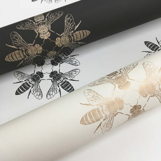 honey-bee-black-white-wallpaper-york-wallcoverings-on1643 - York Wallcoverings Wallpaper