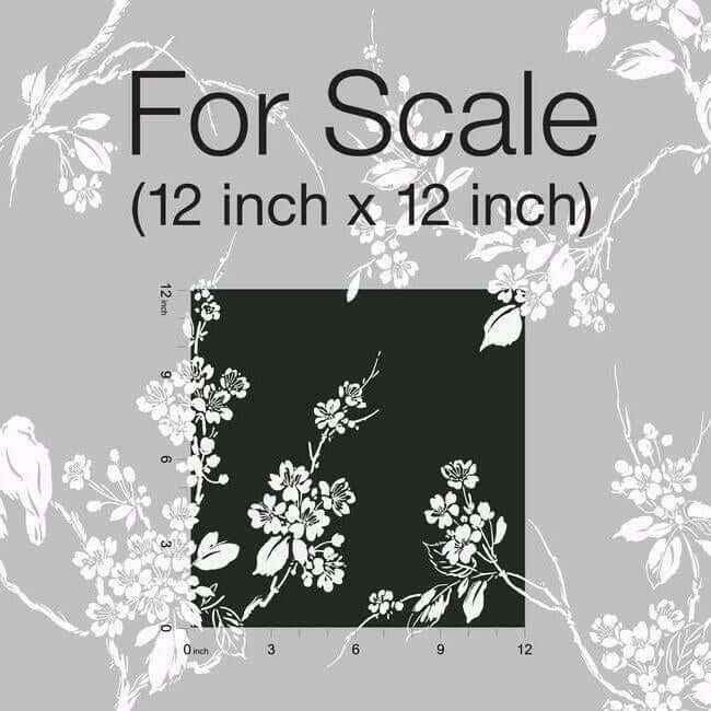Imperial Blossoms Branch Black & White Wallpaper - York Wallcoverings - SS2589 - York Wallcoverings Wallpaper