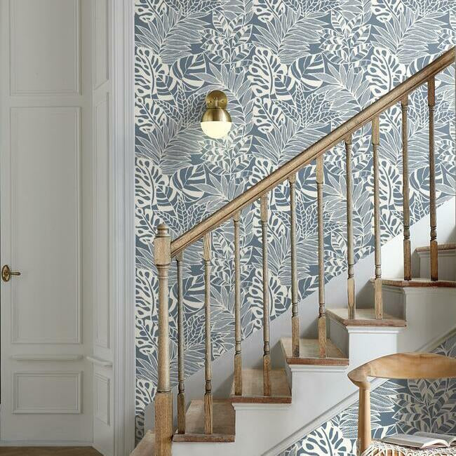 jungle-leaves-wallpaper-blue-york-wallcoverings-ss2576