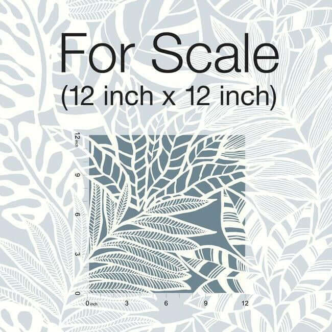 jungle-leaves-wallpaper-blue-york-wallcoverings-ss2576 - York Wallcoverings Wallpaper