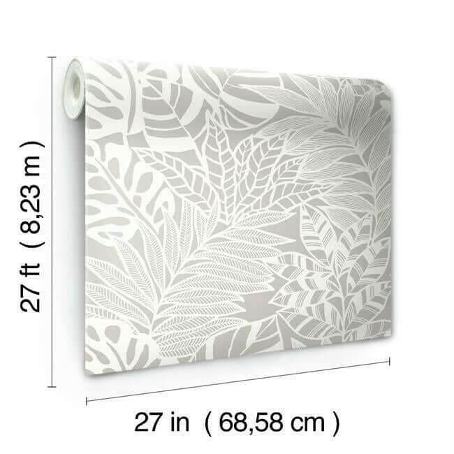 jungle-leaves-wallpaper-stone-york-wallcoverings-ss2574 - York Wallcoverings Wallpaper