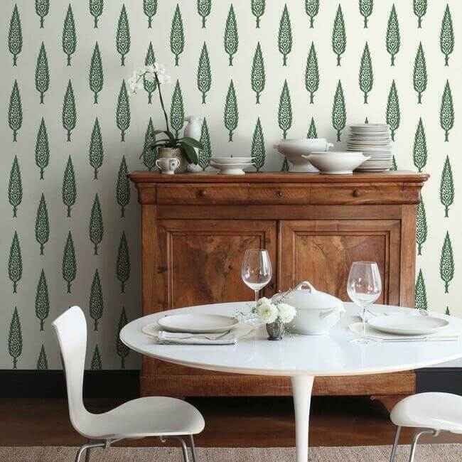 Juniper Tree Wallpaper Green - York Wallcoverings - SS2604 - York Wallcoverings Wallpaper