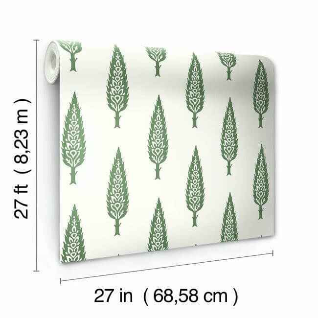 Juniper Tree Wallpaper Green - York Wallcoverings - SS2604 - York Wallcoverings Wallpaper