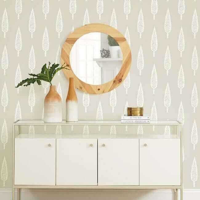Juniper Tree Taupe Wallpaper - York Wallcoverings - SS2606