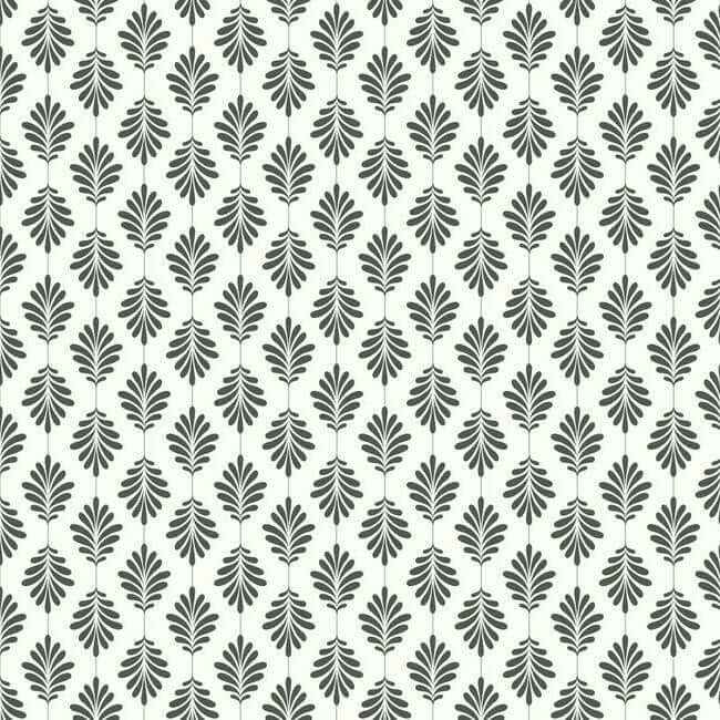 Leaflet Wallpaper Black White - York Wallcoverings - SS2549 - York Wallcoverings Wallpaper