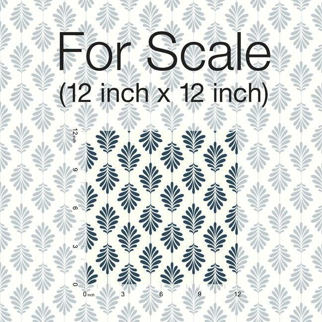 leaflet-wallpaper-navy-york-wallcoverings-ss2554 - York Wallcoverings Wallpaper