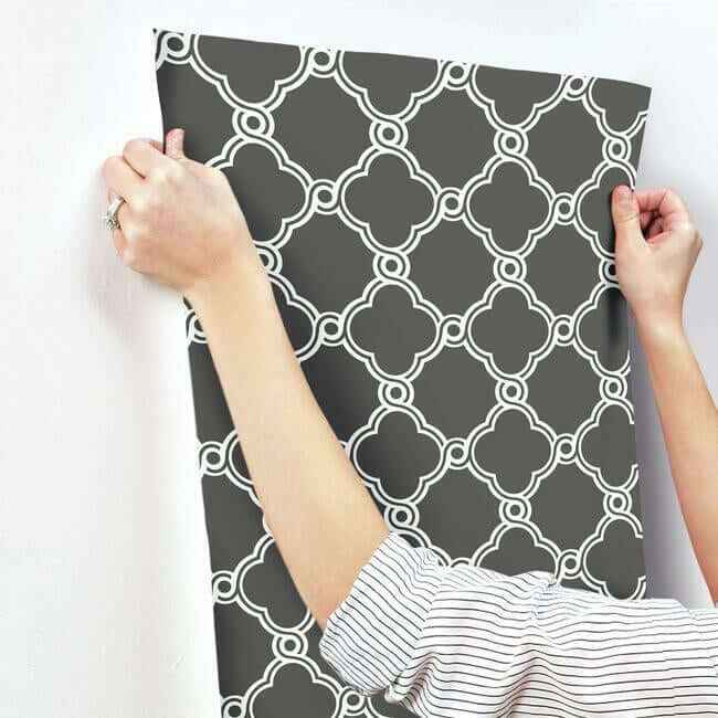 Open Trellis Grey Wallpaper - York Wallcoverings - AP7490 - York Wallcoverings Wallpaper
