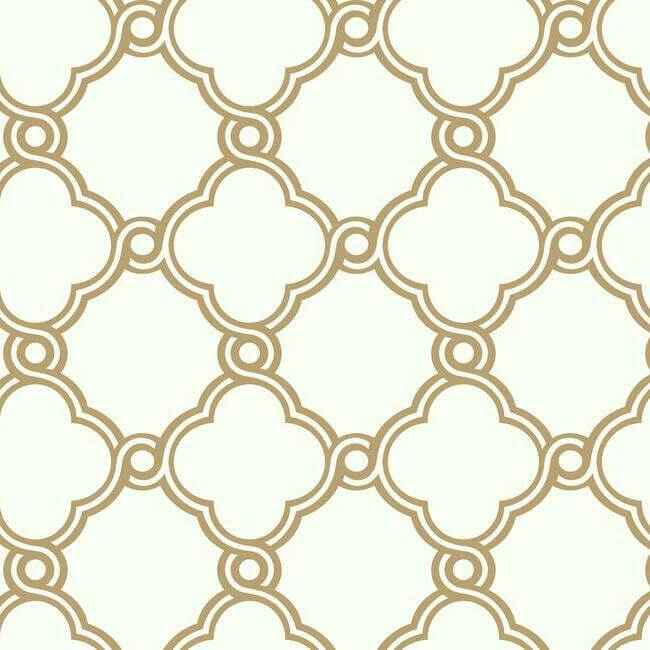 Open Trellis Gold Metallic Wallpaper - York Wallcoverings - SS2510 - York Wallcoverings Wallpaper