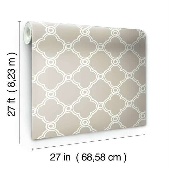 open-trellis-wallpaper-taupe-york-wallcoverings-ss2508 - York Wallcoverings Wallpaper