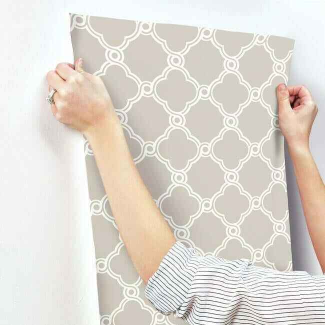 Open Trellis Taupe Wallpaper - York Wallcoverings - SS2508 - York Wallcoverings Wallpaper
