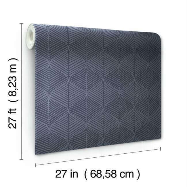 palm-thatch-navy-wallpaper-york-wallcoverings-ss2564 - York Wallcoverings Wallpaper