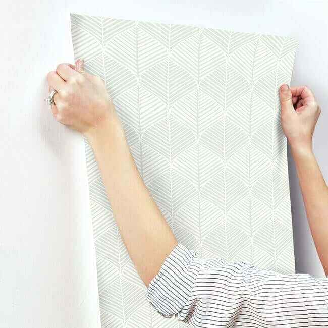Palm Thatch White & Grey Wallpaper - York Wallcoverings - SS2565 - York Wallcoverings Wallpaper