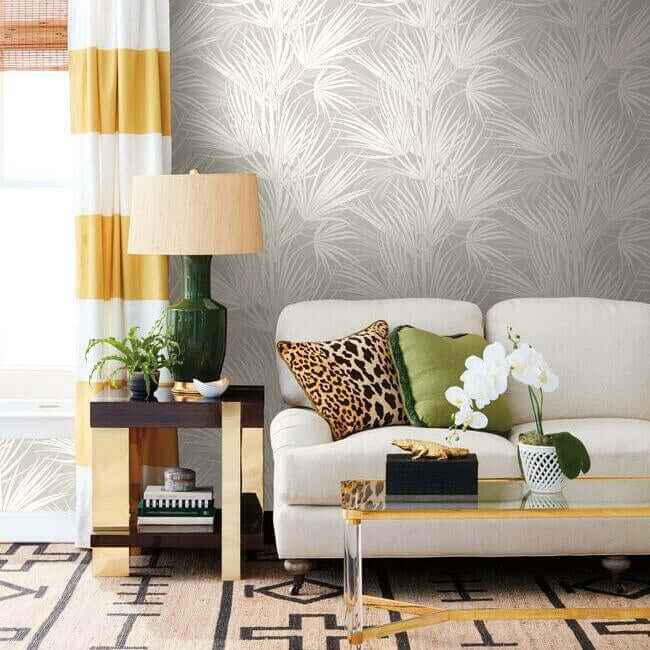 Palmetto Grey Wallpaper - York Wallcoverings - SS2541 - York Wallcoverings Wallpaper