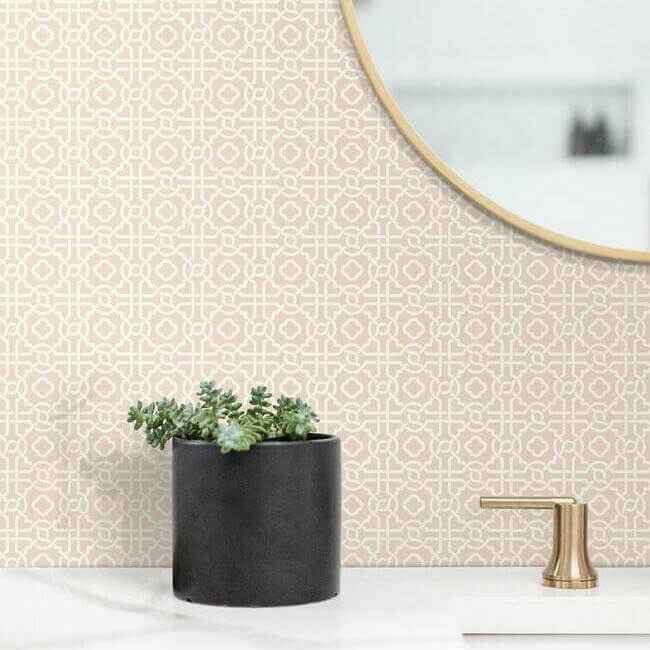 Pergola Lattice Wallpaper Blush - York Wallcoverings - SS2600 - York Wallcoverings Wallpaper