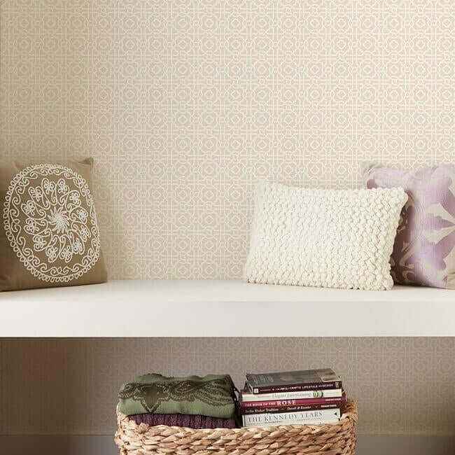 Pergola Lattice Wallpaper Blush - York Wallcoverings - SS2600 - York Wallcoverings Wallpaper