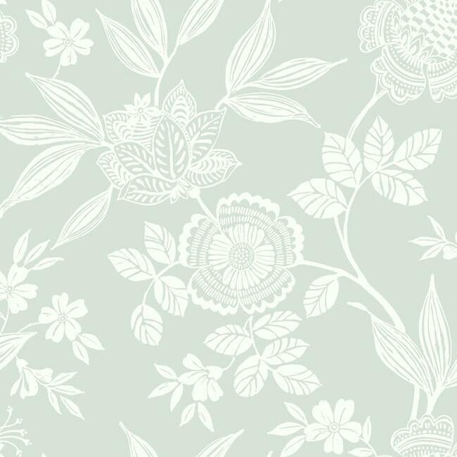 wood-cut-jacobean-wallpaper-light-sage-york-wallcoverings-ss2559 - York Wallcoverings Wallpaper
