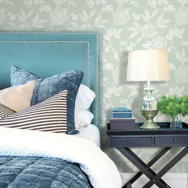 wood-cut-jacobean-wallpaper-light-sage-york-wallcoverings-ss2559 - York Wallcoverings Wallpaper