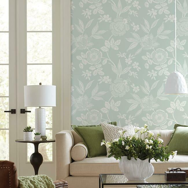 wood-cut-jacobean-wallpaper-light-sage-york-wallcoverings-ss2559 - York Wallcoverings Wallpaper
