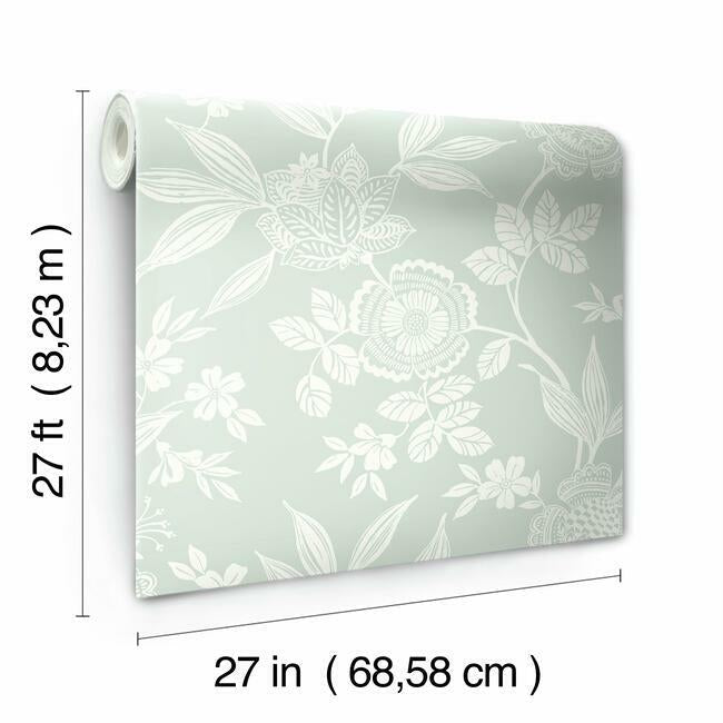 wood-cut-jacobean-wallpaper-light-sage-york-wallcoverings-ss2559 - York Wallcoverings Wallpaper