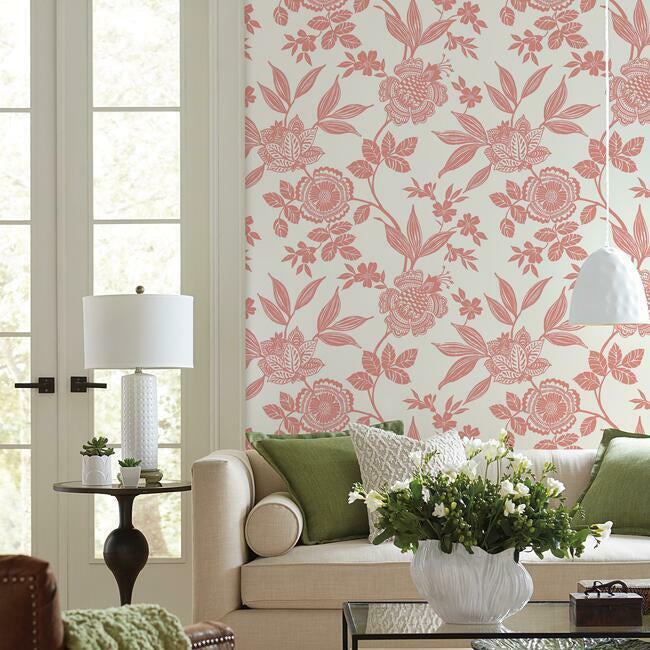 wood-cut-jacobean-wallpaper-light-sage-york-wallcoverings-ss2559 - York Wallcoverings Wallpaper