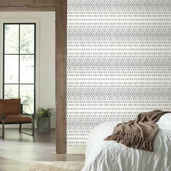 Diamond Ombre Wallpaper Blackwhite - York Wallcoverings - FH4041 - York Wallcoverings Wallpaper