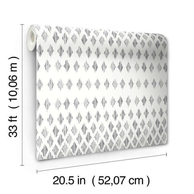 diamond-ombre-wallpaper-blackwhite-york-wallcoverings-fh4041 - York Wallcoverings Wallpaper
