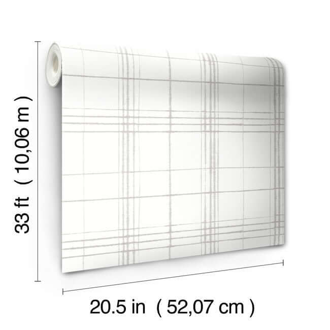farmhouse-plaid-linen-white-wallpaper-york-wallcoverings-fh4019 - York Wallcoverings Wallpaper