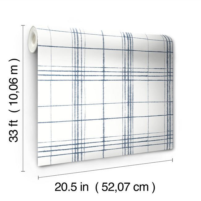 farmhouse-plaid-wallpaper-navy-white-york-wallcoverings-fh4017