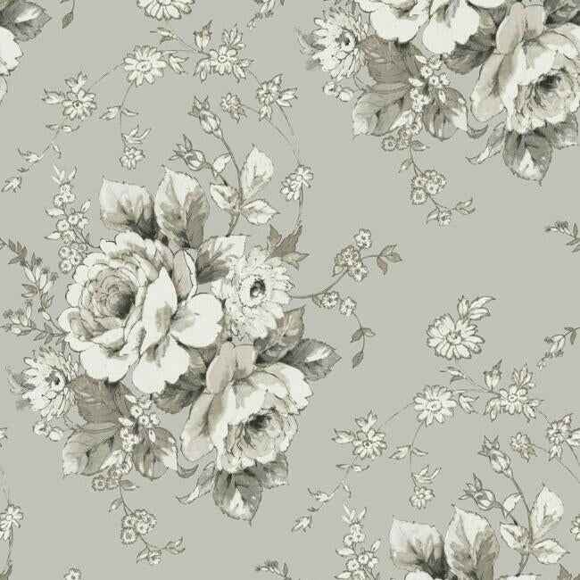 Heritage Rose Taupe Wallpaper - York Wallcoverings - FH4089 - York Wallcoverings Wallpaper