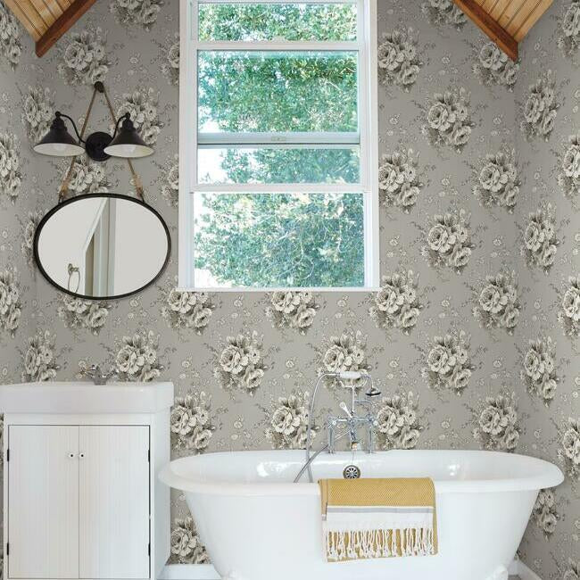 heritage-rose-taupe-wallpaper-york-wallcoverings-fh4089 - York Wallpaper Wallpaper