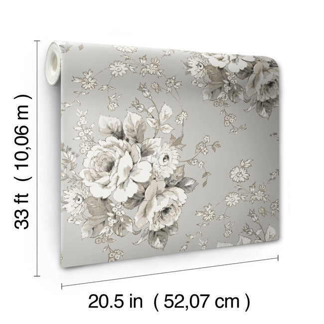 heritage-rose-taupe-wallpaper-york-wallcoverings-fh4089 - York Wallpaper Wallpaper