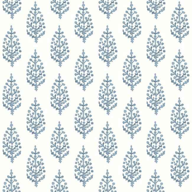 Paisley on Calico Blue Wallpaper - York Wallcoverings - FH4068