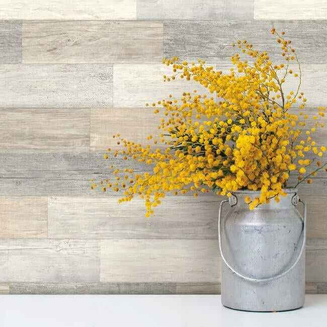 Pallet Board Grey Wallpaper - York Wallcoverings - LG1400 - York Wallcoverings Wallpaper