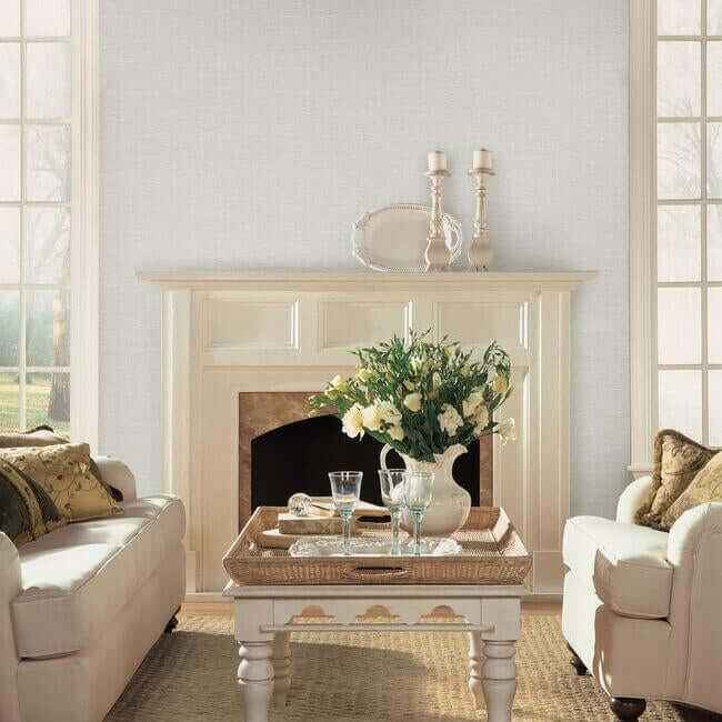 Silk Linen Weave Wallpaper White - York Wallcoverings - FH4059 - York Wallcoverings Wallpaper
