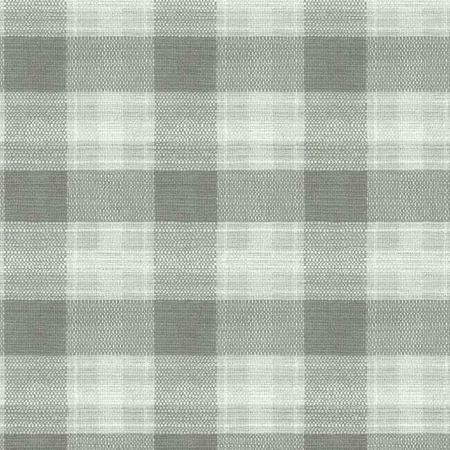 Woven Buffalo Check Wallpaper Grey - York Wallcoverings - FH4081 - York Wallcoverings Wallpaper