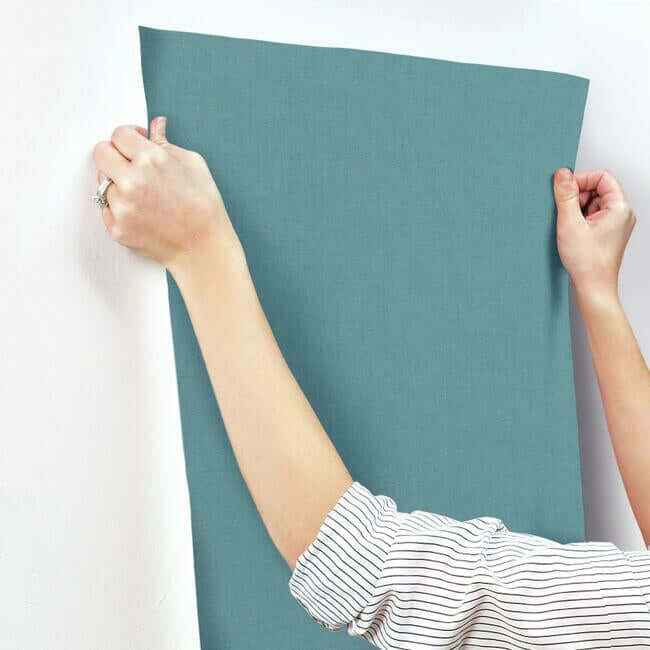 Gesso Weave Teal Wallpaper - York Wallcoverings - 5956 - York Wallcoverings Wallpaper