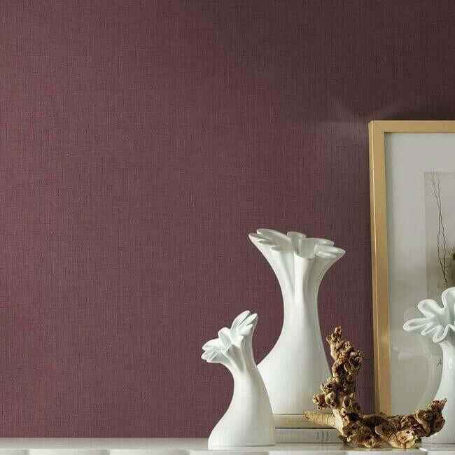 Gesso Weave Burgundy Wallpaper - York Wallcoverings - 5955 - York Wallcoverings Wallpaper
