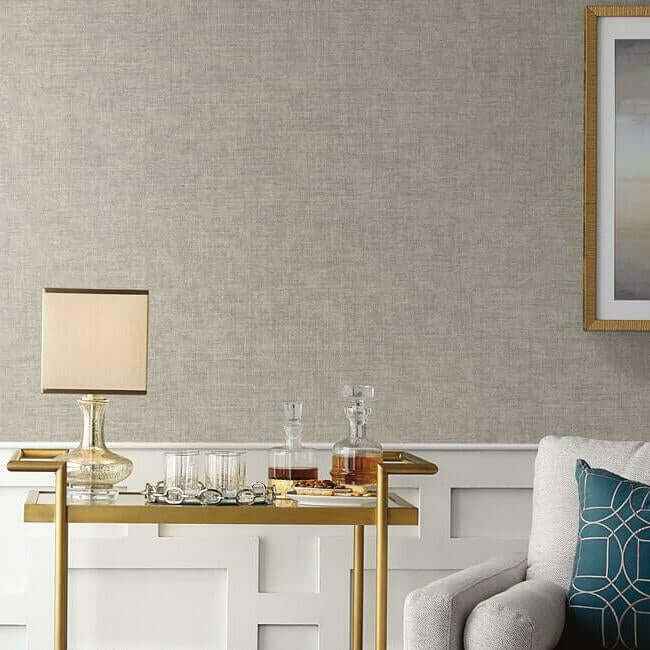 Tabby Weave Texture Grey Wallpaper - York Wallcoverings - 5015 - York Wallcoverings Wallpaper