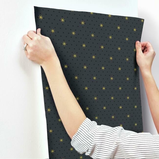 stella-star-wallpaper-midnight-york-wallcoverings-sp1499 - York Wallcoverings Wallpaper