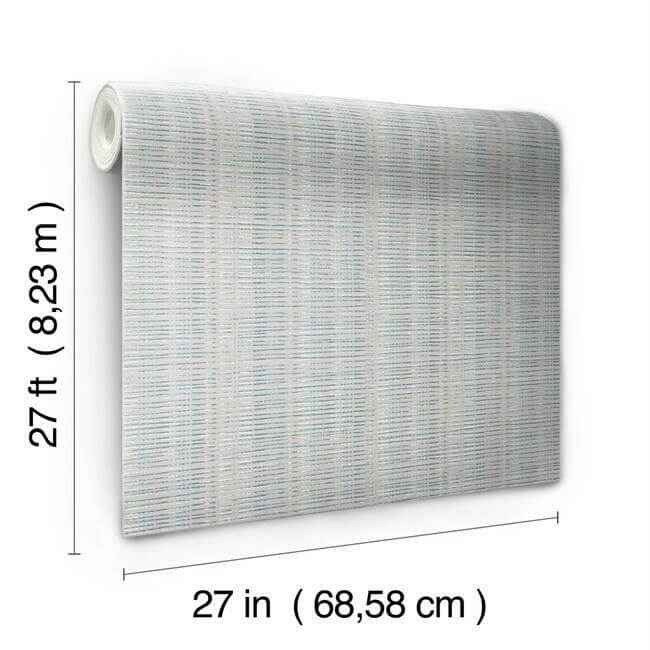 Broken Boucle Stripe Putty & Blue Wallpaper - York Wallcoverings - SR1517 - York Wallcoverings Wallpaper