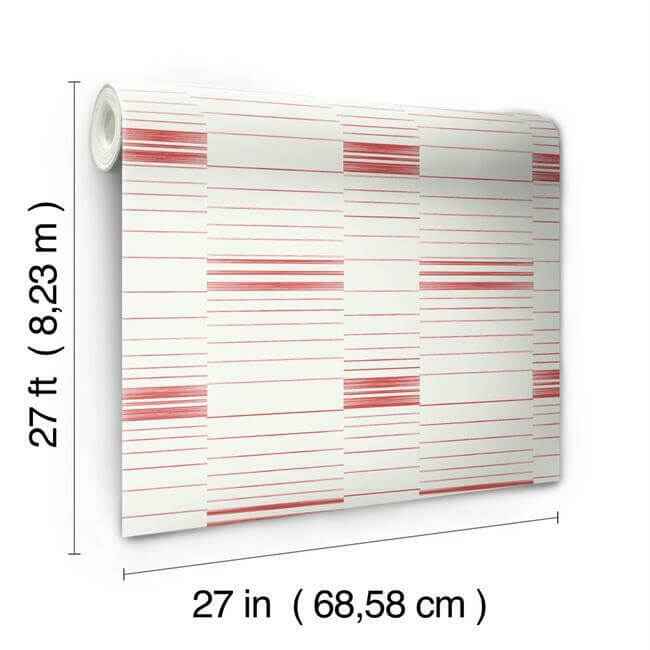 Red & White Dashing Stripe Wallpaper - York Wallcoverings - SR1577 - York Wallcoverings Wallpaper